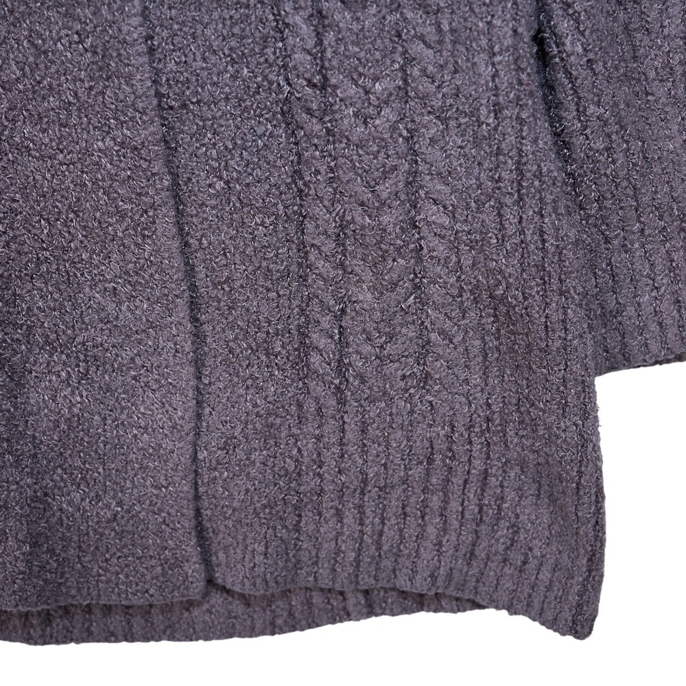 Barefoot Dreams CozyChic Lite Cable Knit Cardigan Graphite Gray BDWCL20924 S - Picture 4 of 8